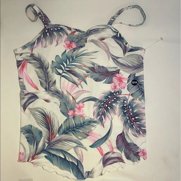 Girl’s NWOT!! abercrombie kids tropical print tank top 13/14 - Picture 1 of 2